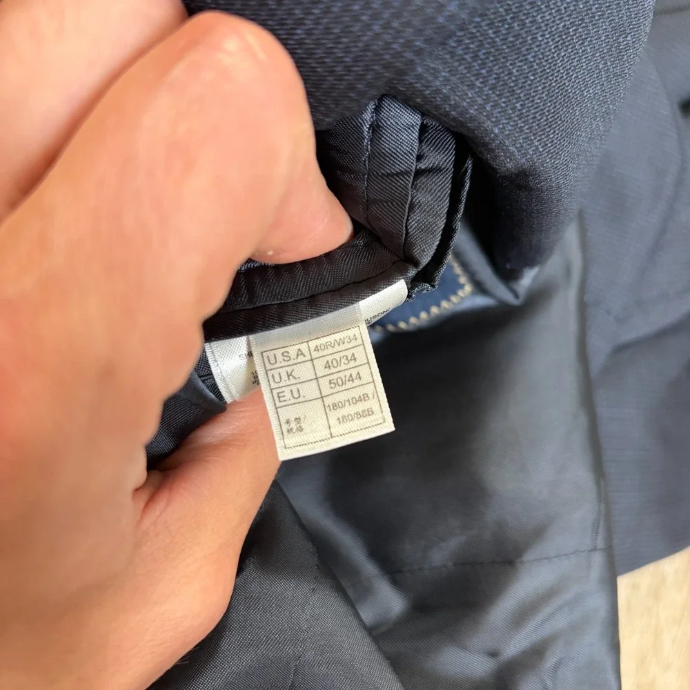 Brooks Brothers 1818 Regent Mens Suit Pants 40R W34 Navy Wool Reda Made in Italy